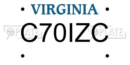 C70IZC Virginia License Plate