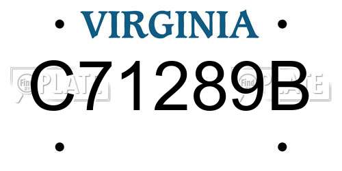 C71289B Virginia License Plate