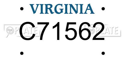C71562 Virginia License Plate