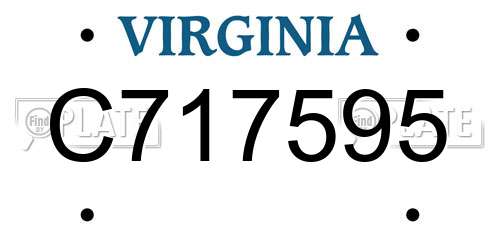C717595 Virginia License Plate