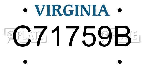 C71759B Virginia License Plate