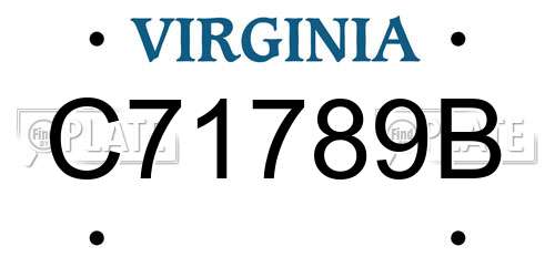 C71789B Virginia License Plate
