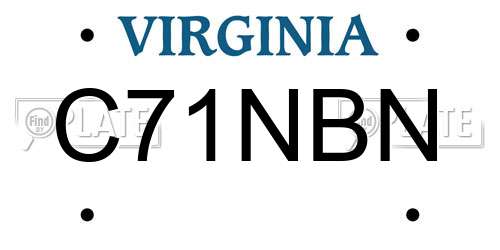 C71NBN Virginia License Plate