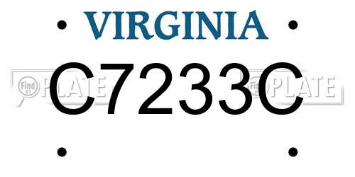 C7233C Virginia License Plate