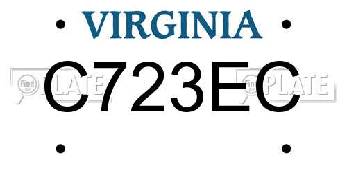 C723EC Virginia License Plate