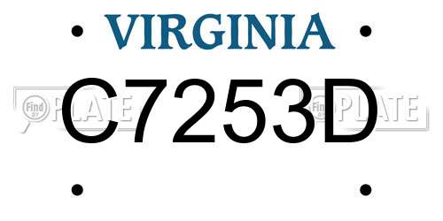 C7253D Virginia License Plate