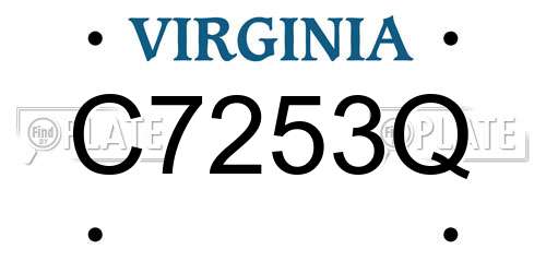 C7253Q Virginia License Plate