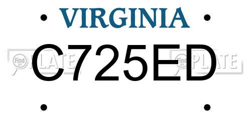 C725ED Virginia License Plate