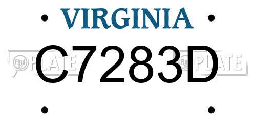 C7283D Virginia License Plate