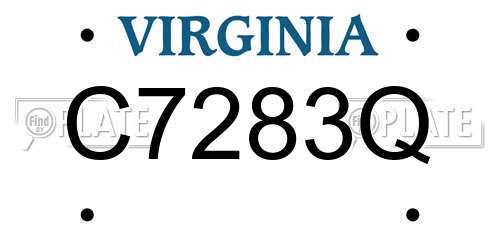 C7283Q Virginia License Plate