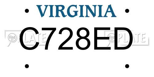 C728ED Virginia License Plate