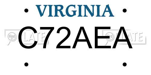 C72AEA Virginia License Plate