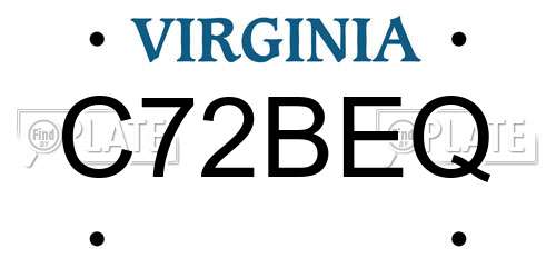 C72BEQ Virginia License Plate