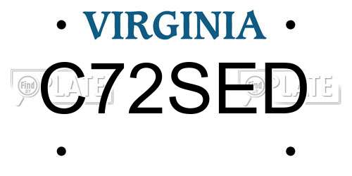 C72SED Virginia License Plate