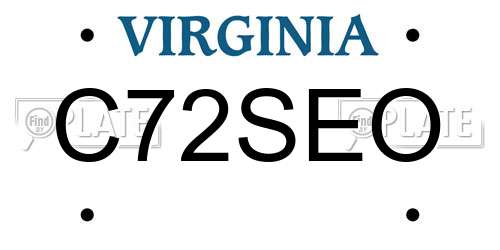 C72SEO Virginia License Plate