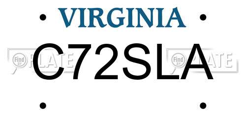 C72SLA Virginia License Plate