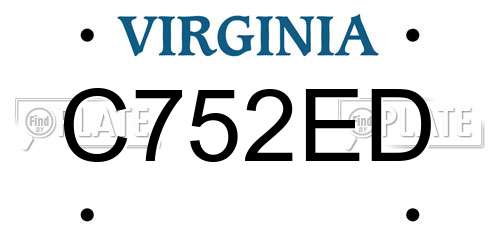 C752ED Virginia License Plate