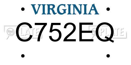 C752EQ Virginia License Plate