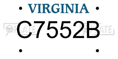 C7552B Virginia License Plate