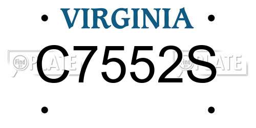 C7552S Virginia License Plate