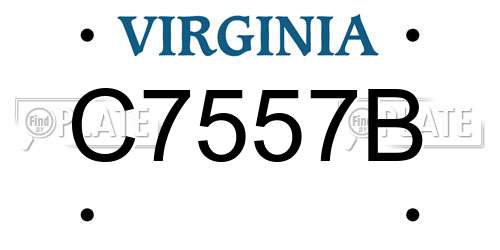 C7557B Virginia License Plate