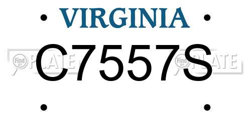 C7557S Virginia License Plate