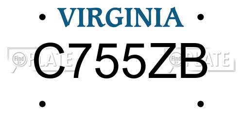 C755ZB Virginia License Plate