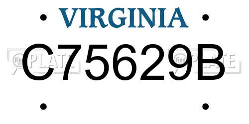 C75629B Virginia License Plate