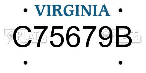 C75679B Virginia License Plate