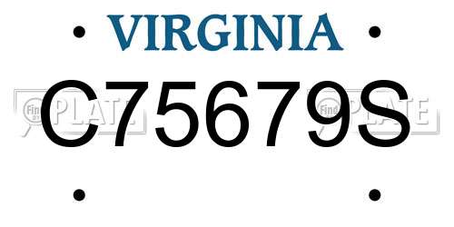 C75679S Virginia License Plate