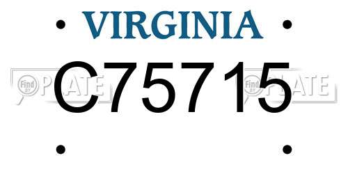 C75715 Virginia License Plate