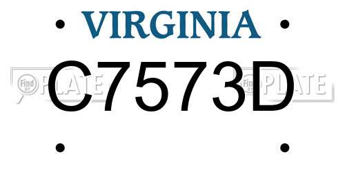C7573D Virginia License Plate