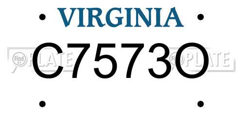 C7573O Virginia License Plate