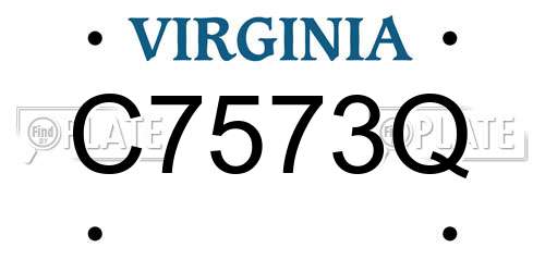 C7573Q Virginia License Plate