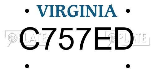 C757ED Virginia License Plate
