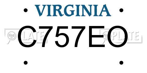 C757EO Virginia License Plate