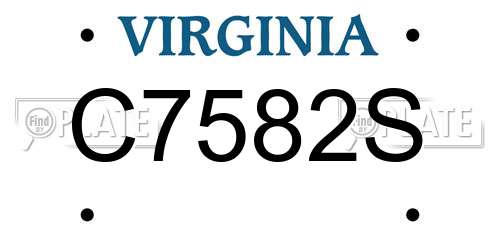 C7582S Virginia License Plate