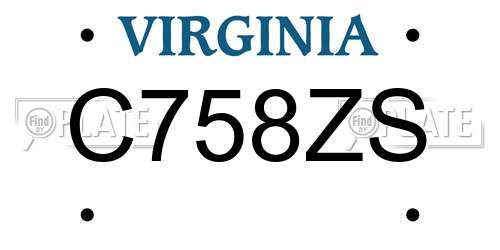 C758ZS Virginia License Plate