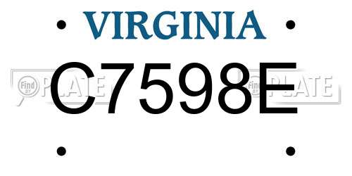 C7598E Virginia License Plate