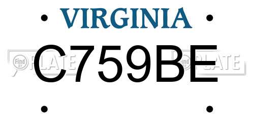 C759BE Virginia License Plate