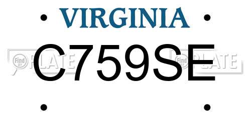 C759SE Virginia License Plate