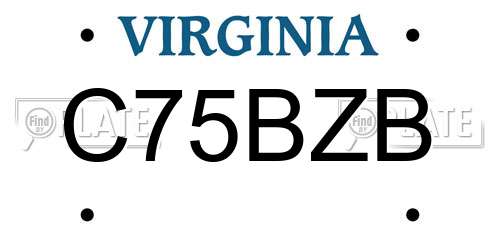 C75BZB Virginia License Plate