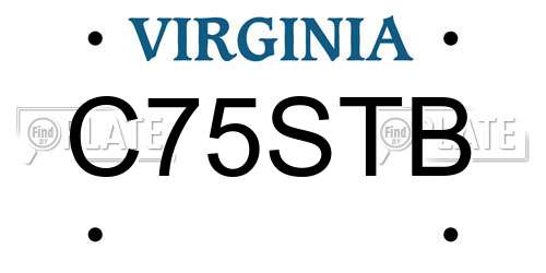 C75STB Virginia License Plate