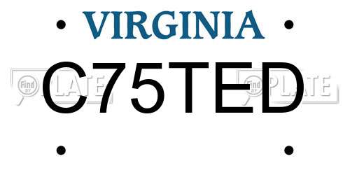 C75TED Virginia License Plate