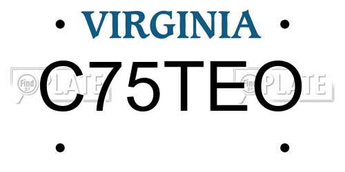 C75TEO Virginia License Plate