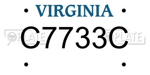 C7733C Virginia License Plate
