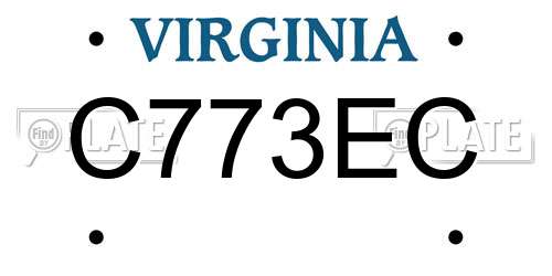 C773EC Virginia License Plate