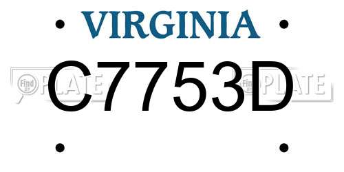 C7753D Virginia License Plate
