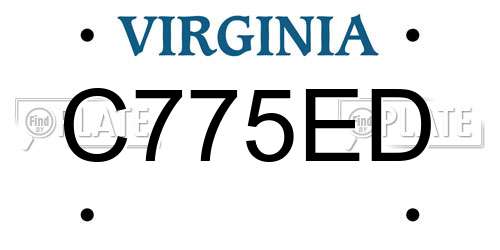C775ED Virginia License Plate