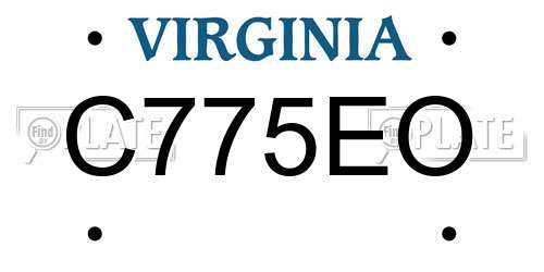 C775EO Virginia License Plate